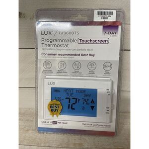 Lux Programmable Thermostat  TX9600TS Touchscreen- White Brand New